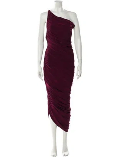 Pre-owned Norma Kamali One-shoulder Long Dress In Burgundy