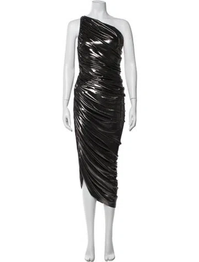 Pre-owned Norma Kamali One-shoulder Long Dress In Gray