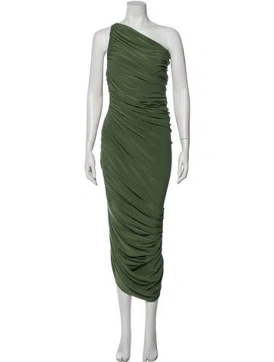 Pre-owned Norma Kamali One-shoulder Long Dress In Green