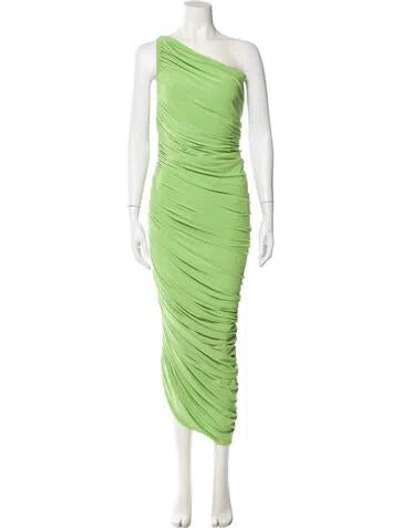 Pre-owned Norma Kamali One-shoulder Long Dress In Green