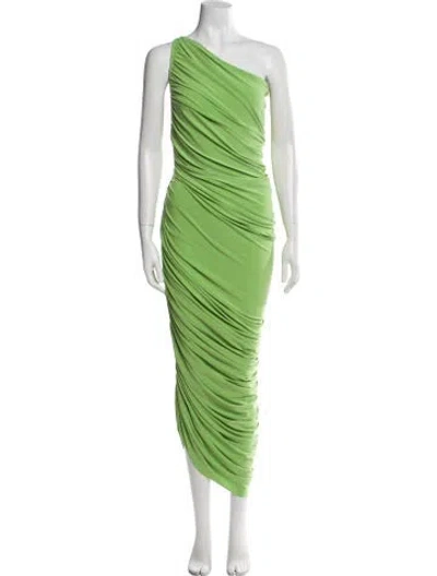 Pre-owned Norma Kamali One-shoulder Long Dress In Green