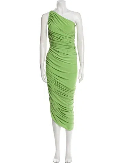 Pre-owned Norma Kamali One-shoulder Long Dress In Green
