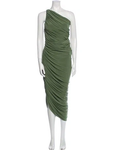 Pre-owned Norma Kamali One-shoulder Long Dress In Green