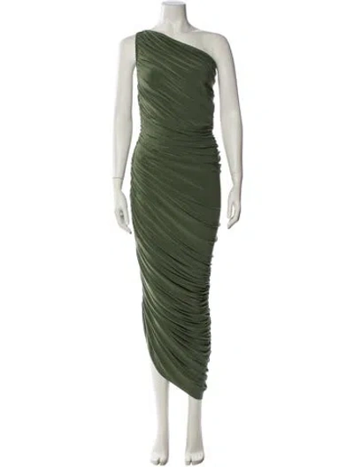 Pre-owned Norma Kamali One-shoulder Long Dress In Green