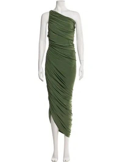 Pre-owned Norma Kamali One-shoulder Long Dress In Green