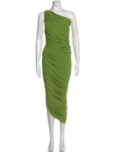 Pre-owned Norma Kamali One-shoulder Long Dress In Green