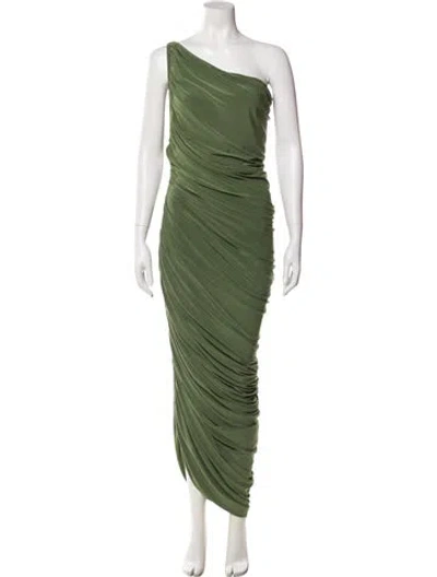 Pre-owned Norma Kamali One-shoulder Long Dress In Green