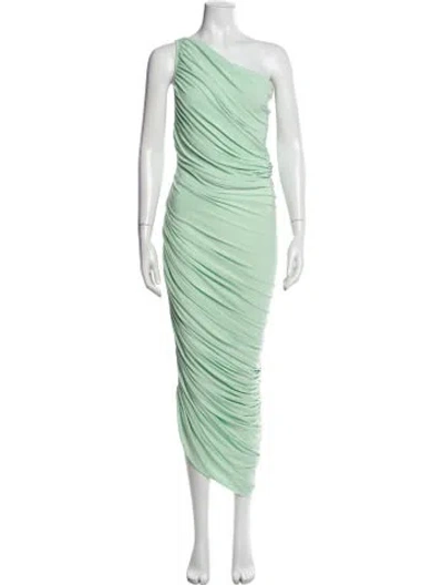 Pre-owned Norma Kamali One-shoulder Long Dress In Green