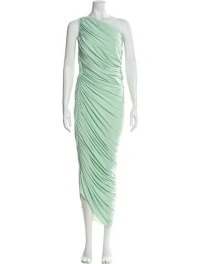 Pre-owned Norma Kamali One-shoulder Long Dress In Green