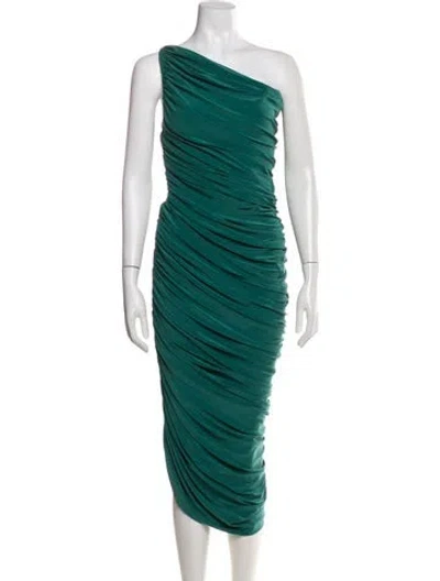 Pre-owned Norma Kamali One-shoulder Long Dress In Green