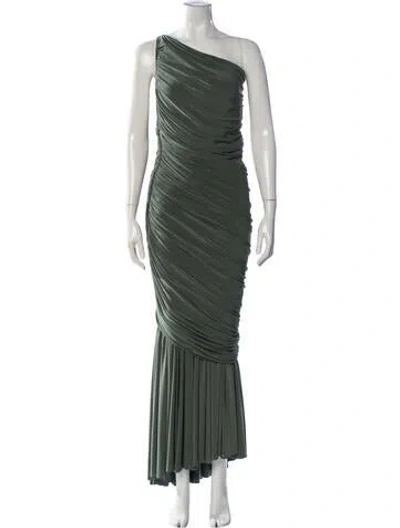 Pre-owned Norma Kamali One-shoulder Long Dress In Green