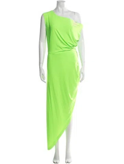 Pre-owned Norma Kamali One-shoulder Long Dress In Green