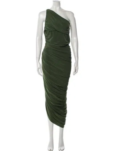 Pre-owned Norma Kamali One-shoulder Long Dress In Green