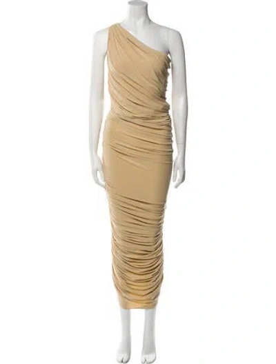 Pre-owned Norma Kamali One-shoulder Long Dress In Neutral