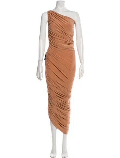 Pre-owned Norma Kamali One-shoulder Long Dress In Neutral