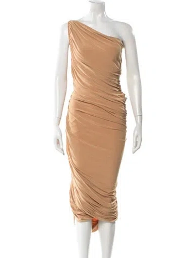 Pre-owned Norma Kamali One-shoulder Long Dress In Neutral