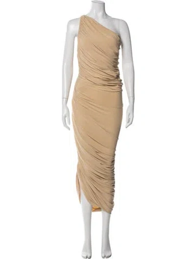 Pre-owned Norma Kamali One-shoulder Long Dress In Neutral