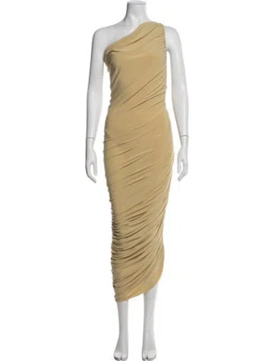 Pre-owned Norma Kamali One-shoulder Long Dress In Neutral