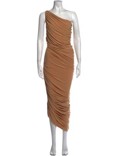 Pre-owned Norma Kamali One-shoulder Long Dress In Neutral