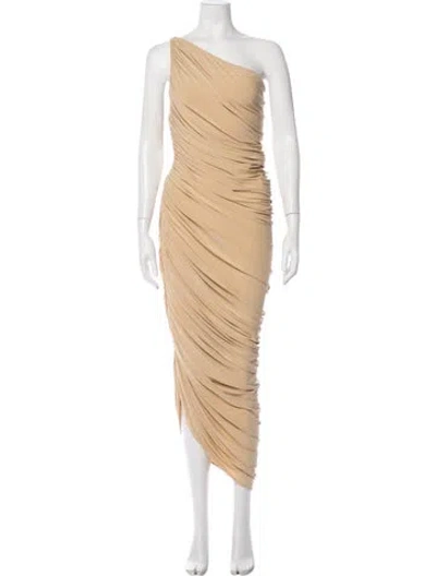 Pre-owned Norma Kamali One-shoulder Long Dress In Neutral