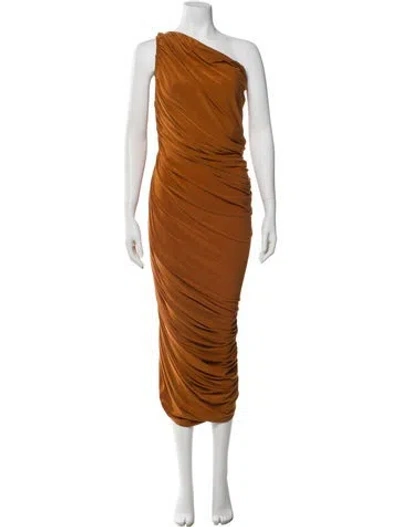 Pre-owned Norma Kamali One-shoulder Long Dress In Orange