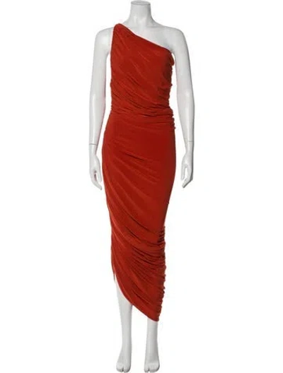 Pre-owned Norma Kamali One-shoulder Long Dress In Orange