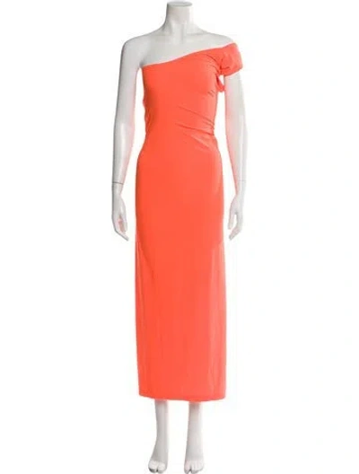 Pre-owned Norma Kamali One-shoulder Long Dress In Orange