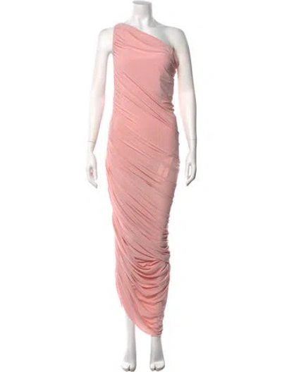 Pre-owned Norma Kamali One-shoulder Long Dress In Pink