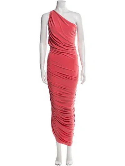 Pre-owned Norma Kamali One-shoulder Long Dress In Pink
