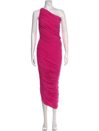 Pre-owned Norma Kamali One-shoulder Long Dress In Pink