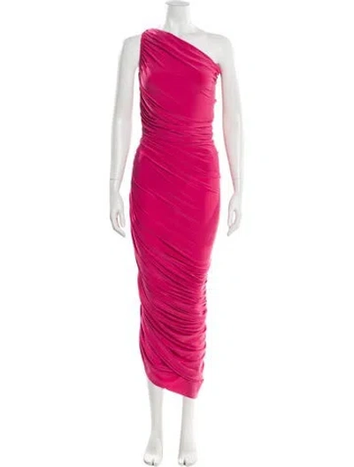 Pre-owned Norma Kamali One-shoulder Long Dress In Pink