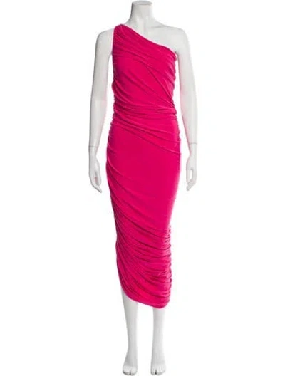Pre-owned Norma Kamali One-shoulder Long Dress In Pink