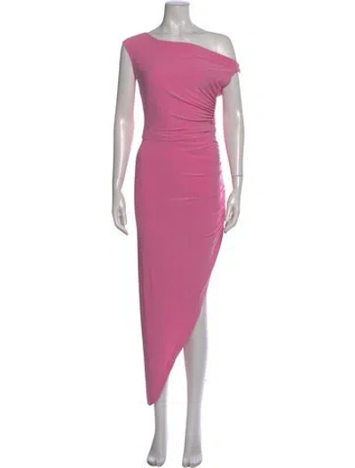 Pre-owned Norma Kamali One-shoulder Long Dress In Pink