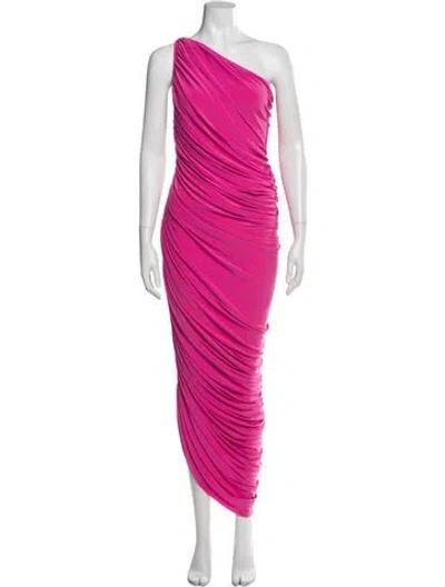 Pre-owned Norma Kamali One-shoulder Long Dress In Pink