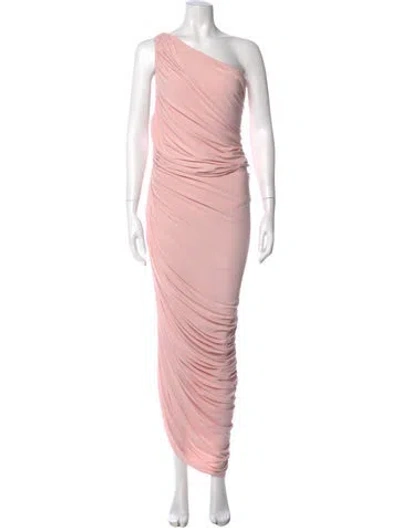 Pre-owned Norma Kamali One-shoulder Long Dress In Pink