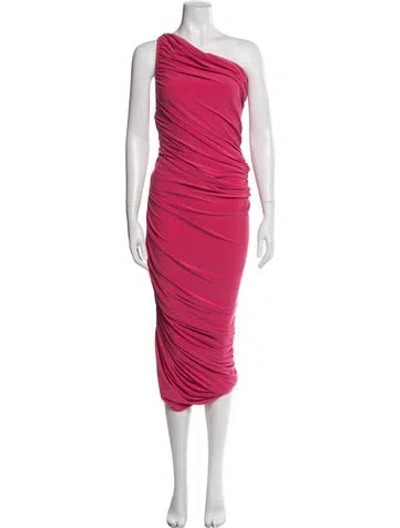 Pre-owned Norma Kamali One-shoulder Long Dress In Pink