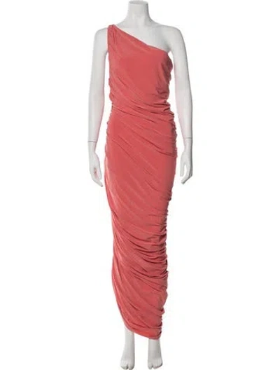 Pre-owned Norma Kamali One-shoulder Long Dress In Pink