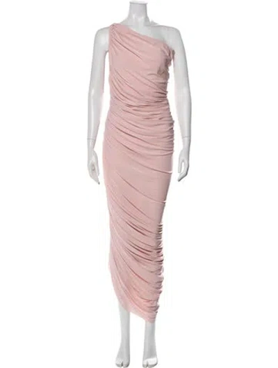 Pre-owned Norma Kamali One-shoulder Long Dress In Pink