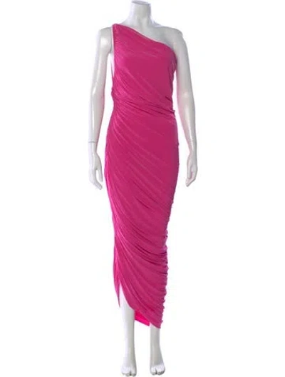Pre-owned Norma Kamali One-shoulder Long Dress In Pink