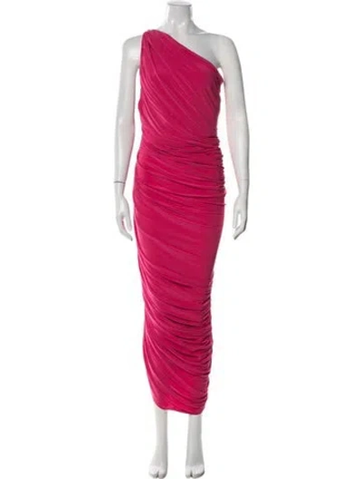 Pre-owned Norma Kamali One-shoulder Long Dress In Pink