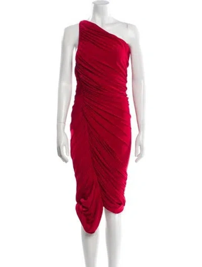 Pre-owned Norma Kamali One-shoulder Long Dress In Red