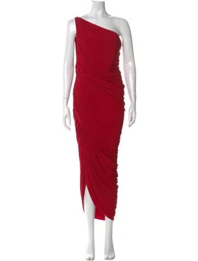 Pre-owned Norma Kamali One-shoulder Long Dress In Red