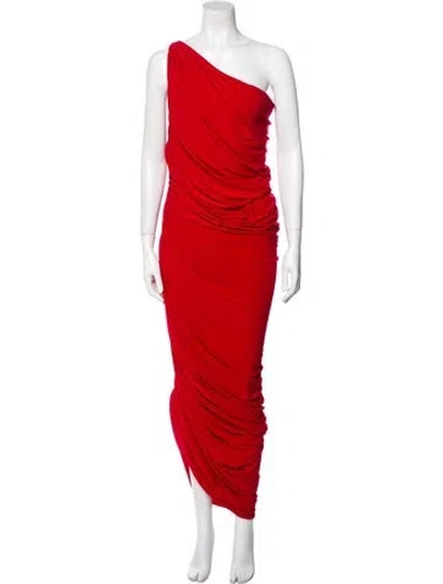 Pre-owned Norma Kamali One-shoulder Long Dress In Red