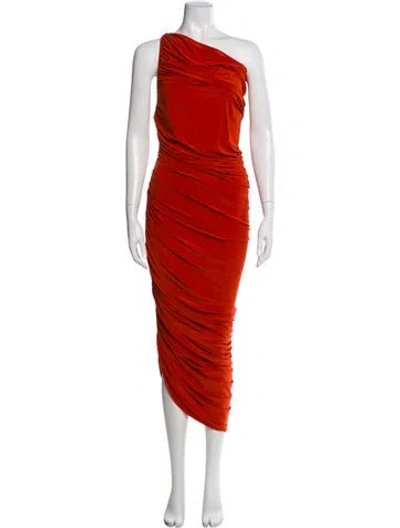 Pre-owned Norma Kamali One-shoulder Long Dress In Red