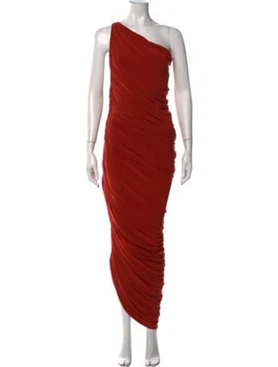 Pre-owned Norma Kamali One-shoulder Long Dress In Red