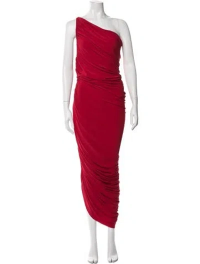 Pre-owned Norma Kamali One-shoulder Long Dress In Red