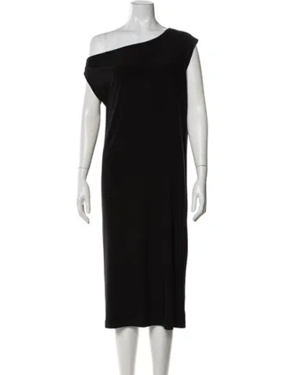 Pre-owned Norma Kamali One-shoulder Long Dress W/ Tags In Black