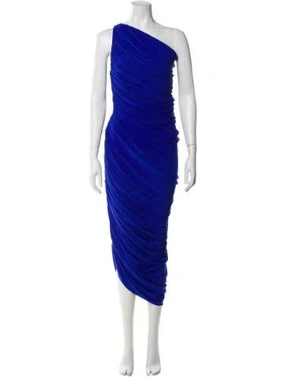 Pre-owned Norma Kamali One-shoulder Long Dress W/ Tags In Blue