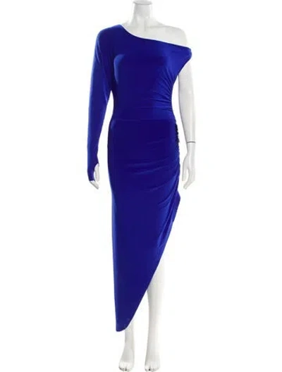 Pre-owned Norma Kamali One-shoulder Long Dress W/ Tags In Blue