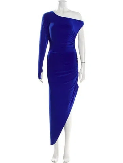 Pre-owned Norma Kamali One-shoulder Long Dress W/ Tags In Blue